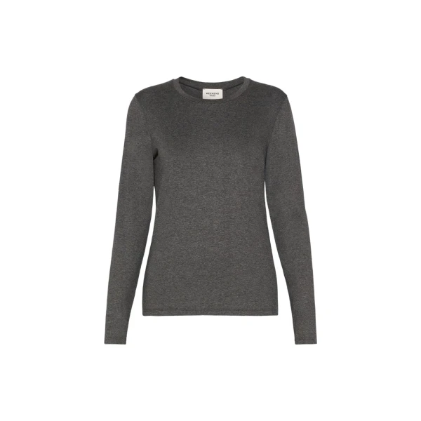 Multie Stretch Viscose Jersey T-Shirt in Dark Grey