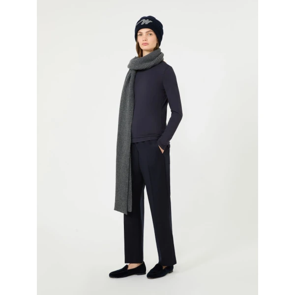Max Mara Multie Stretch Viscose Jersey T-Shirt in Navy | T-shirts | Luxury Shoes 