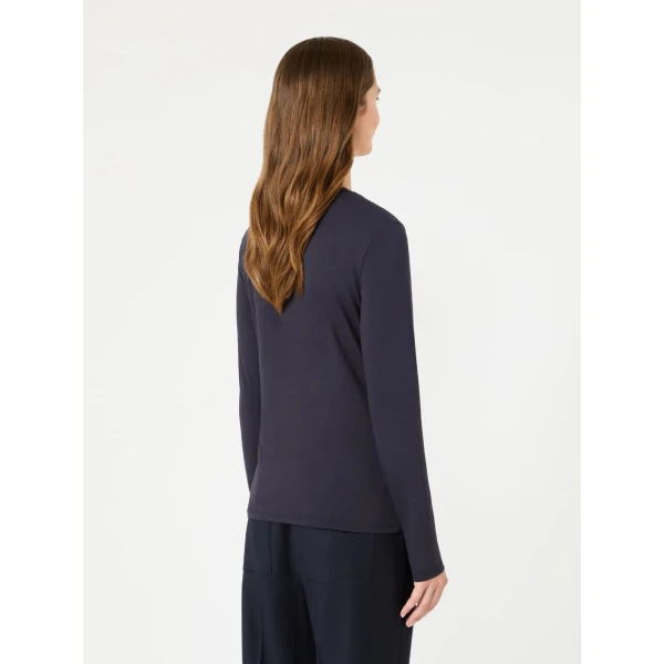 Max Mara Multie Stretch Viscose Jersey T-Shirt in Navy | T-shirts | Luxury Shoes 