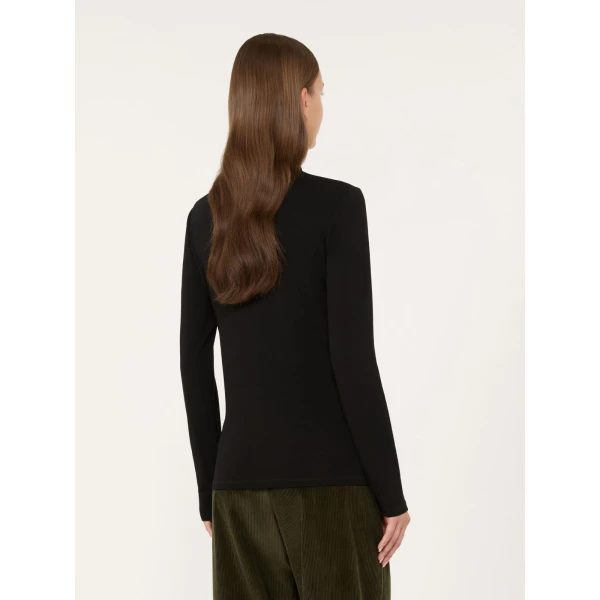 Max Mara Multif Stretch Viscose Jersey Turtleneck Top in Black | Tops | Luxury Shoes 