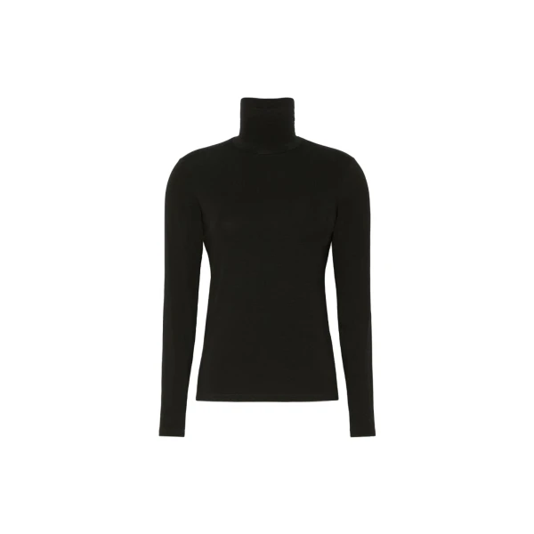 Max Mara Multif Stretch Viscose Jersey Turtleneck Top in Black | Tops | Luxury Shoes 