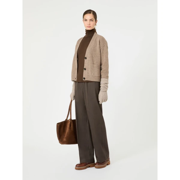 Max Mara Multif Stretch Viscose Jersey Turtleneck Top in Dark Brown | Tops | Luxury Shoes 