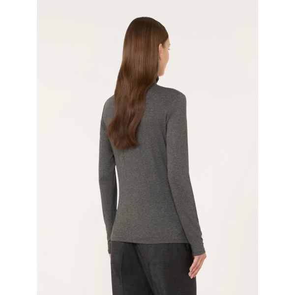 Max Mara Multif Stretch Viscose Jersey Turtleneck Top in Dark Grey | Tops | Luxury Shoes 