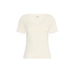 Max Mara Multij Fine Rib-Knit Jersey T-Shirt in Ivory | T-shirts | Luxury Shoes 