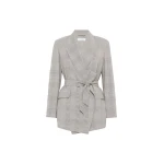 Max Mara Nasello Glen Plaid Wool Robe Coat in Olive Green | Wool Coat | Luxury Shoes 