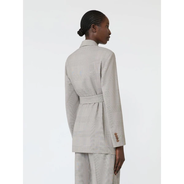Max Mara Nasello Glen Plaid Wool Robe Coat in Olive Green | Wool Coat | Luxury Shoes 