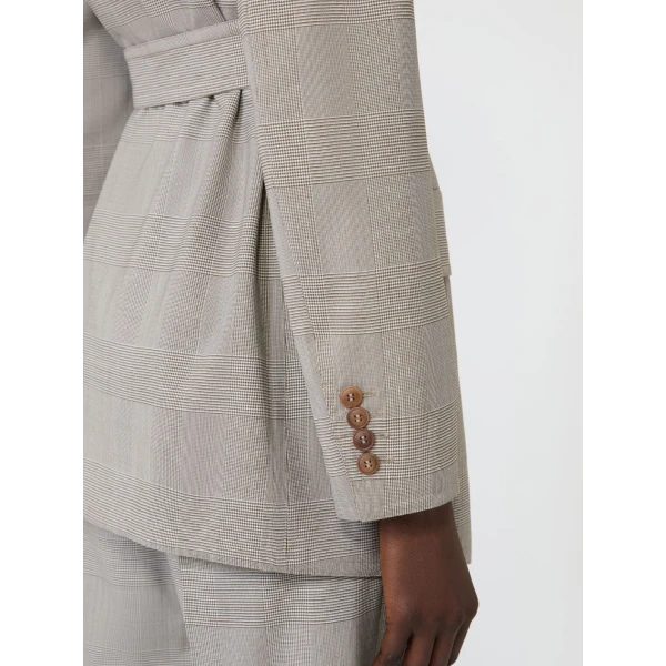 Max Mara Nasello Glen Plaid Wool Robe Coat in Olive Green | Wool Coat | Luxury Shoes 