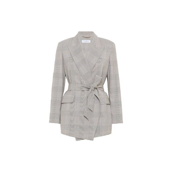 Max Mara Nasello Glen Plaid Wool Robe Coat in Olive Green | Wool Coat | Luxury Shoes 