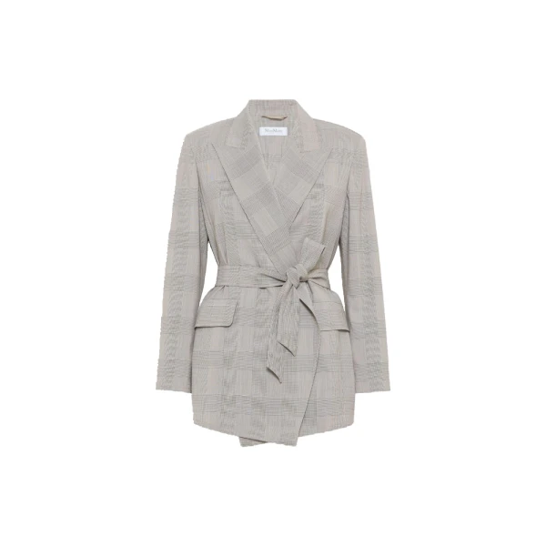 Nasello Glen Plaid Wool Robe Coat in Olive Green