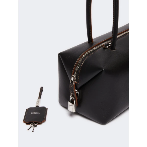Max Mara Natural Leather Bowler Bag in Black | Totes & Top-Handle Bags | Luxury Shoes 
