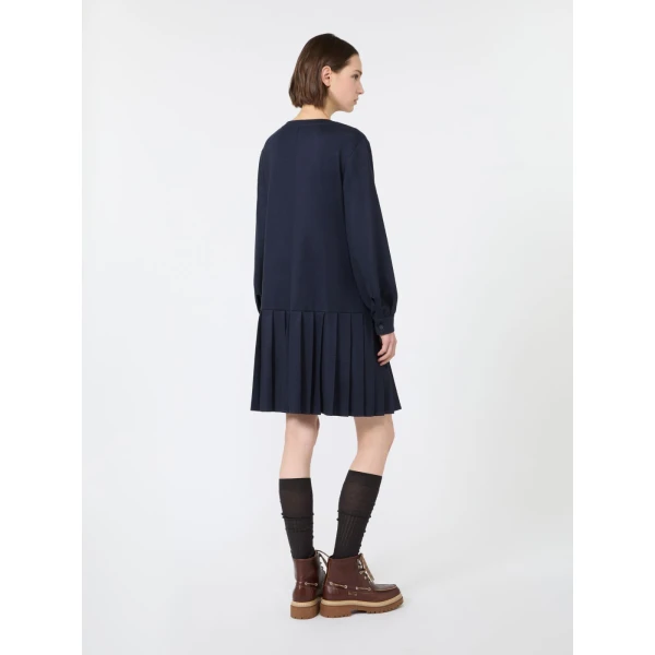 Max Mara Navetta Jacquard Jersey Mini Dress in Navy | Mini Dresses | Luxury Shoes 