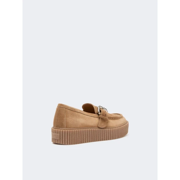 Max Mara Navetta Split Leather Loafers in Honey | Loafers | Luxury Shoes 