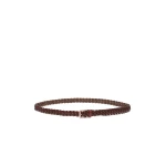 Max Mara Navetta Woven Leather Belt in Amber Brown | Belts | Luxury Shoes 