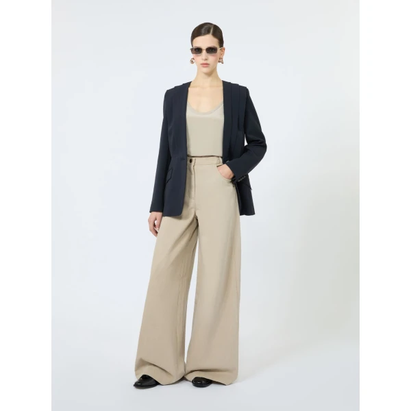 Max Mara Navile Single-Breasted Compact Cady Jacket in Midnight Blue | Blazers | Luxury Shoes 