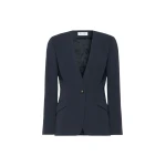 Max Mara Navile Single-Breasted Compact Cady Jacket in Midnight Blue | Blazers | Luxury Shoes 