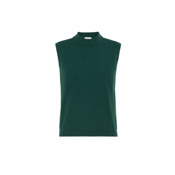 Max Mara Nazione Sleeveless Stretch Viscose Jumper in Green | Sweaters | Luxury Shoes 