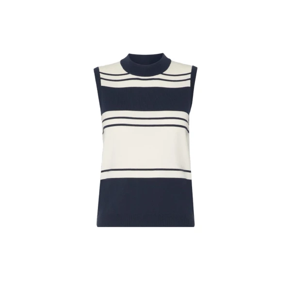 Max Mara Nazione Sleeveless Stretch Viscose Jumper in Navy Style 2 | Sweaters | Luxury Shoes 