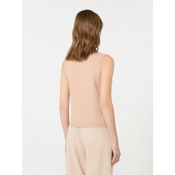 Max Mara Nazione Sleeveless Stretch Viscose Jumper in Pink | Sweaters | Luxury Shoes 