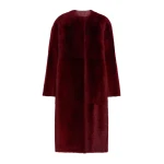 Max Mara Nebbia Sheepskin Midi Coat in Bordeaux | Fur Coats | Luxury Shoes 