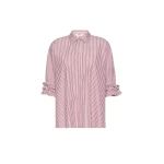 Max Mara Nebbie Cotton Poplin Ruffle-Sleeve Shirt in Bordeaux | Shirts | Luxury Shoes 