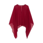 Max Mara Nebbie Silk Georgette Cropped Cape in Ruby | Jackets | Luxury Shoes 