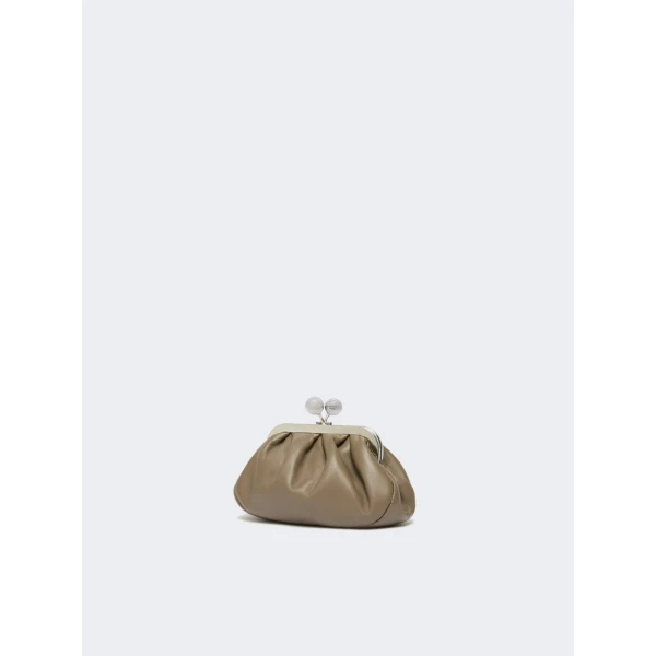 Max Mara Nembi Extra Small Shiny Sheepskin Pasticcino Bag in Mud | Mini Bags | Luxury Shoes 