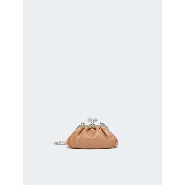 Max Mara Nembi Extra Small Shiny Sheepskin Pasticcino Bag in Nude | Mini Bags | Luxury Shoes 