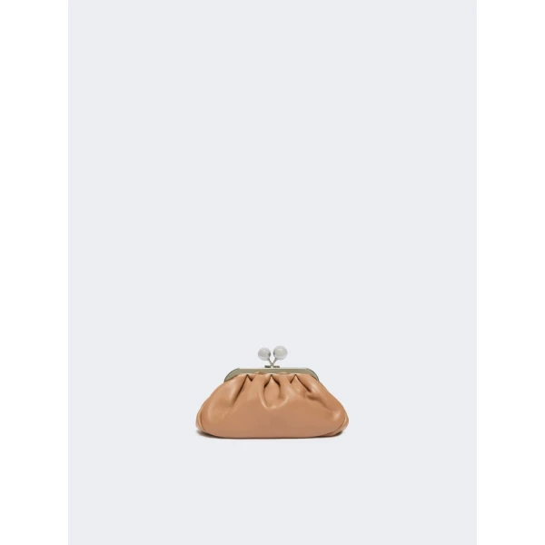 Max Mara Nembi Extra Small Shiny Sheepskin Pasticcino Bag in Nude | Mini Bags | Luxury Shoes 