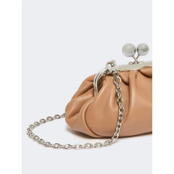 Max Mara Nembi Extra Small Shiny Sheepskin Pasticcino Bag in Nude | Mini Bags | Luxury Shoes 