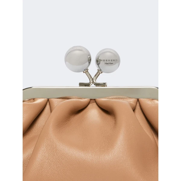Max Mara Nembi Extra Small Shiny Sheepskin Pasticcino Bag in Nude | Mini Bags | Luxury Shoes 