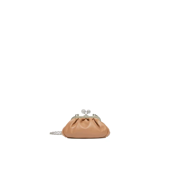 Max Mara Nembi Extra Small Shiny Sheepskin Pasticcino Bag in Nude | Mini Bags | Luxury Shoes 