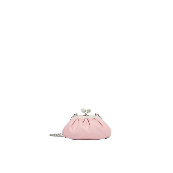 Max Mara Nembi Extra Small Shiny Sheepskin Pasticcino Bag in Pink | Mini Bags | Luxury Shoes 