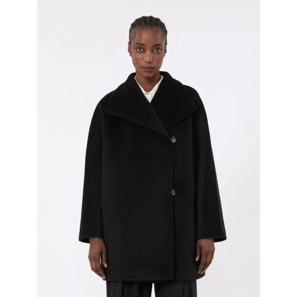 Max Mara Nembo Cocoon Wool Coat in Black | Wool Coat | Luxury Shoes 
