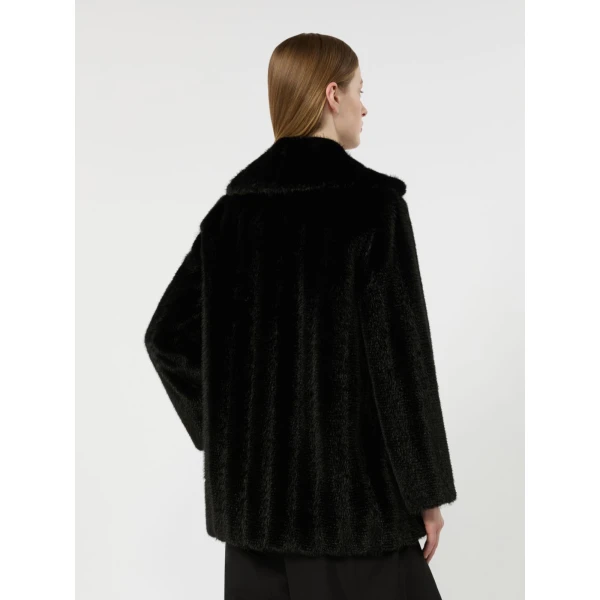 Max Mara Neo Flared Textured Short Coat in Black | Coats | Luxury Shoes 