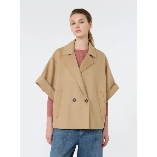 Max Mara Neo Short Double Wool Coat in Camel | Wool Coat | Luxury Shoes 