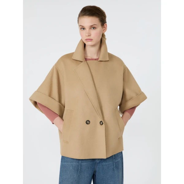 Max Mara Neo Short Double Wool Coat in Camel | Wool Coat | Luxury Shoes 