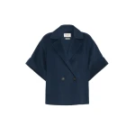 Max Mara Neo Short Double Wool Coat in Navy | Wool Coat | Luxury Shoes 
