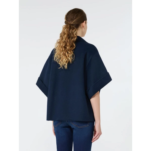 Max Mara Neo Short Double Wool Coat in Navy | Wool Coat | Luxury Shoes 