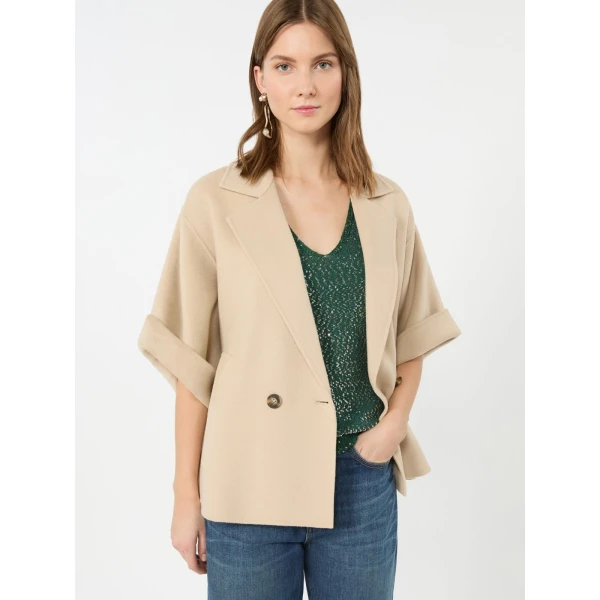 Max Mara Neo Short Double Wool Coat in Sand | Wool Coat | Luxury Shoes 