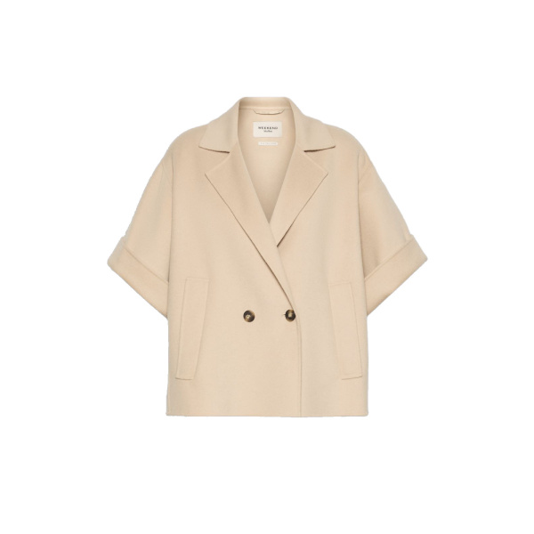 Max Mara Neo Short Double Wool Coat in Sand | Wool Coat | Luxury Shoes 