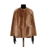 Max Mara Nerine Reversible Shearling Jacket in Camel | Shearling Jackets | Luxury Shoes 