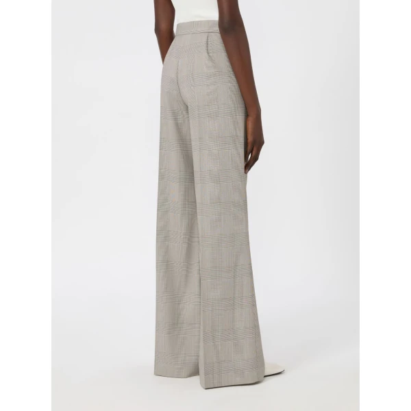 Max Mara Netto Glen Plaid Wool Trousers in Olive Green | Tailored pants | Luxury Shoes 