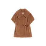 Max Mara Newabavo Teddy Fabric Cape in Camel | Coats | Luxury Shoes 