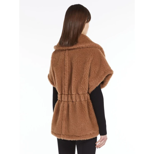 Max Mara Newabavo Teddy Fabric Cape in Camel | Coats | Luxury Shoes 