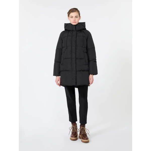 Max Mara Newbembo Water-Repellent Taffeta Midi Parka in Black | Coats | Luxury Shoes 