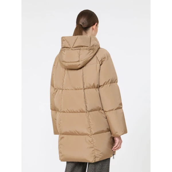 Max Mara Newbembo Water-Repellent Taffeta Midi Parka in Camel | Coats | Luxury Shoes 