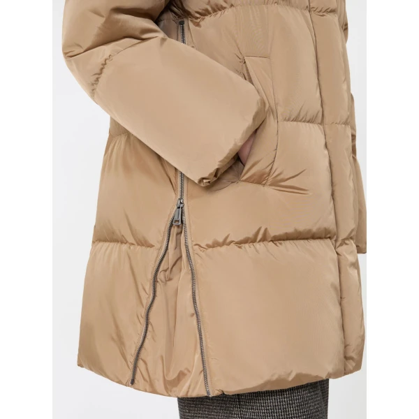Max Mara Newbembo Water-Repellent Taffeta Midi Parka in Camel | Coats | Luxury Shoes 