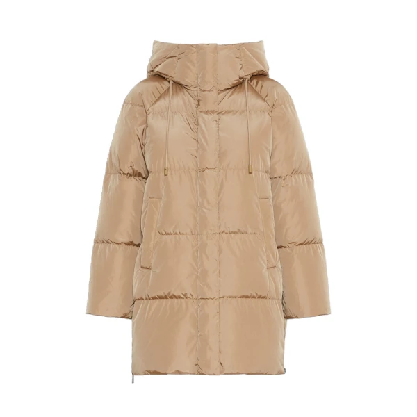 Max Mara Newbembo Water-Repellent Taffeta Midi Parka in Camel | Women | Luxury Shoes 