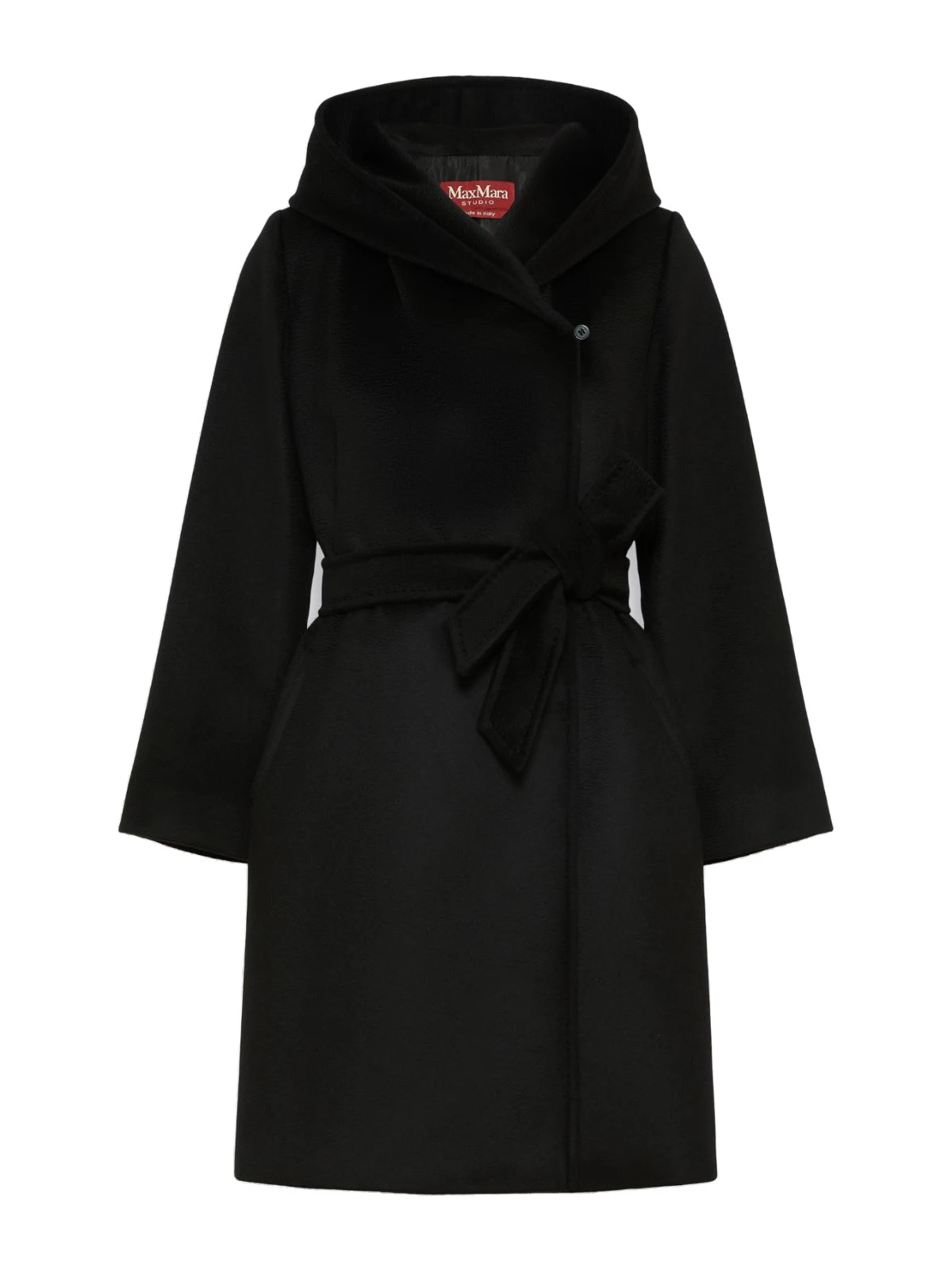 Max Mara Newmang Hooded Wool Robe Coat in Black Max Mara Newmang Hooded Wool Robe Coat in Black | Wool Coat | Luxury Shoes