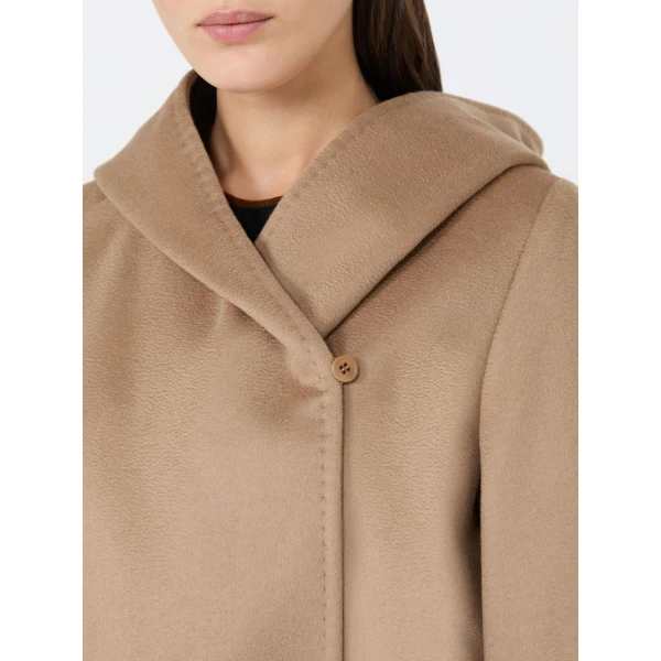 Max Mara Newmang Hooded Wool Robe Coat in Camel | Wool Coat | Luxury Shoes 